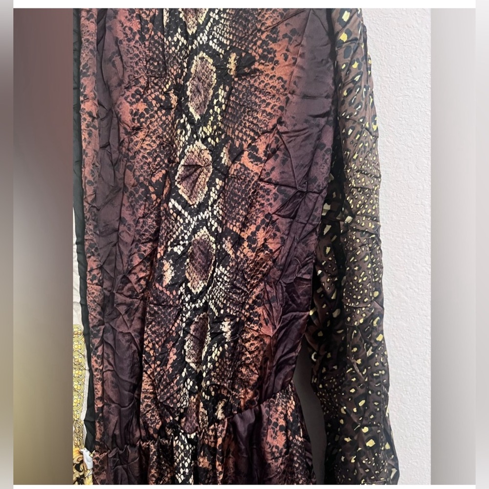 ‼️SOLD‼️Versace Signature-Prints Patchwork Wrinkle-detail Mini Shirt-dress 44EU - Picture 11 of 16